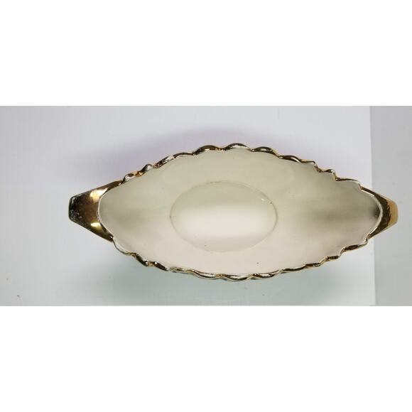 Vintage Guadalajara Boat Bowl, Lofisa Console, Lacy Floral Pattern, Black Green - Picture 5 of 8